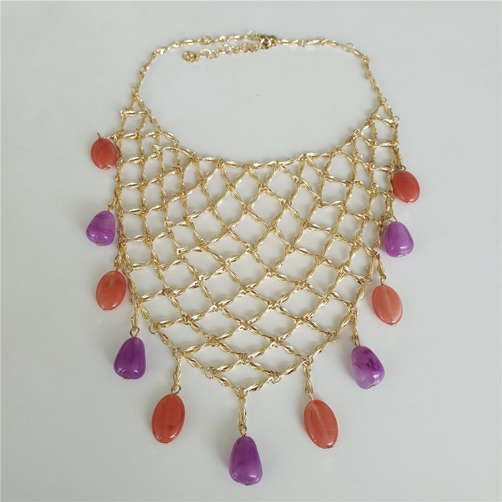 Indian Ethnic Fashion Trends 2025 - Trend Golden Metal Grid Large Collar