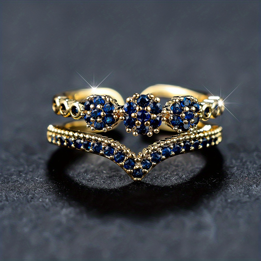 Ethnic Wear Fashion Designer - Luxury blue royal style ring, adjustable