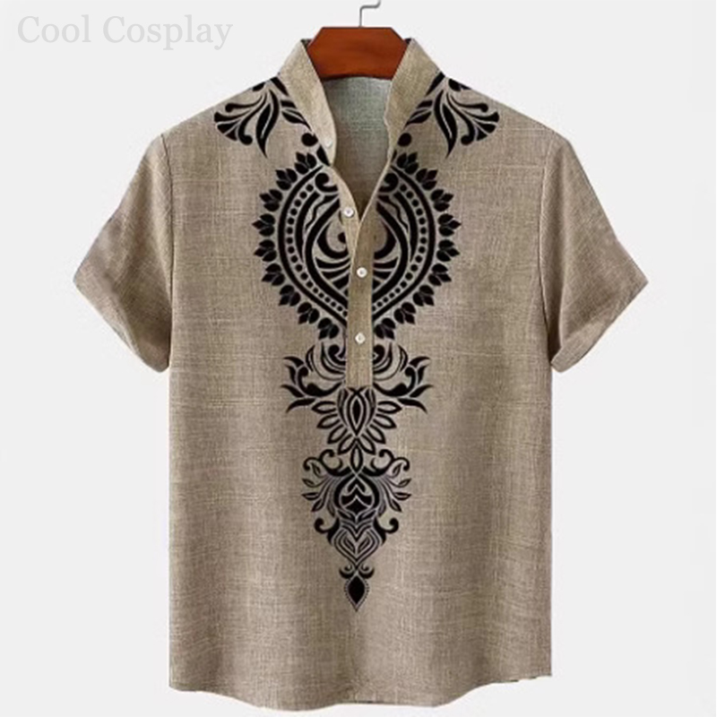 Male Retro Tops Henley Shirt M – Ethnic Fashion Style Bewertung und Preis