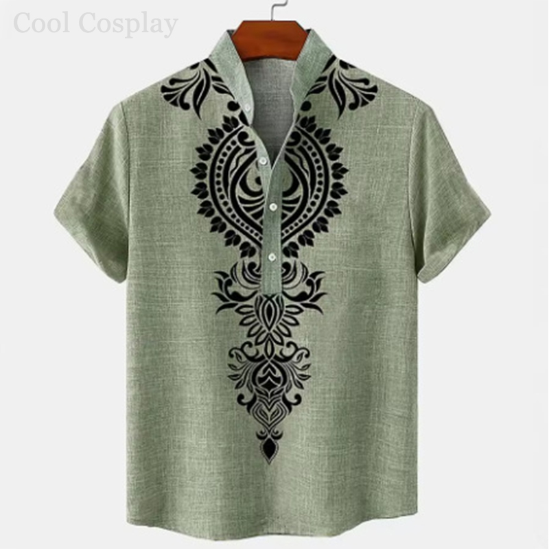 Male Retro Tops Henley Shirt M – Ethnic Fashion Style Bewertung und Preis