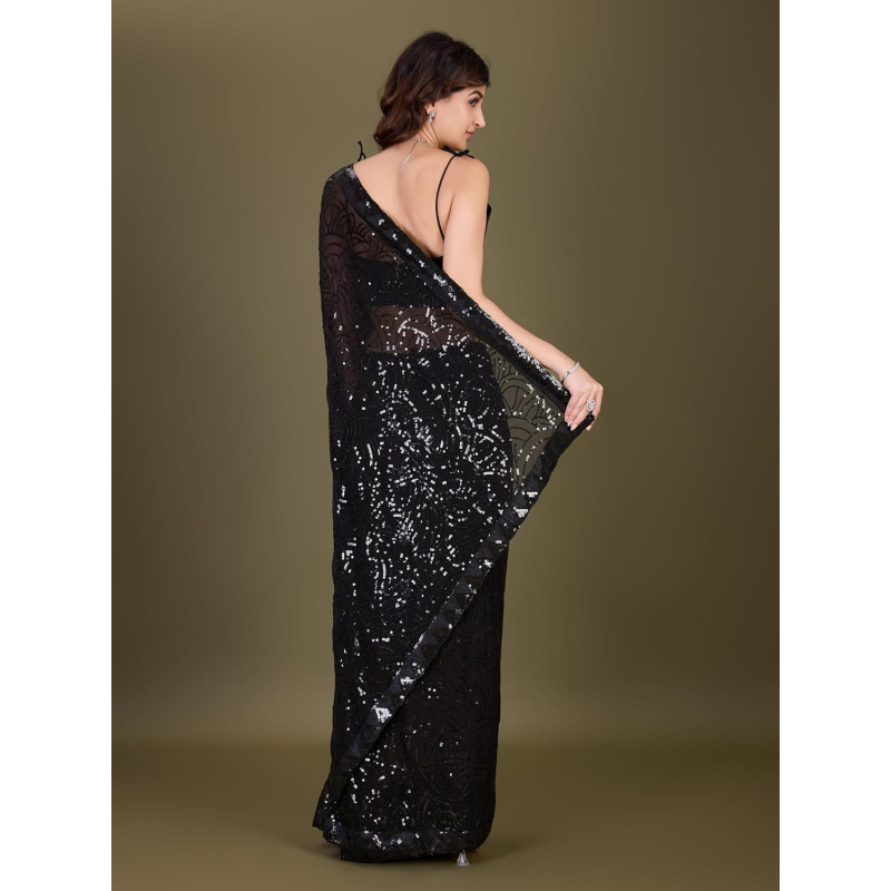 Women's Georgette Sequence Emb – Saree Georgette Women Bewertung und Preis