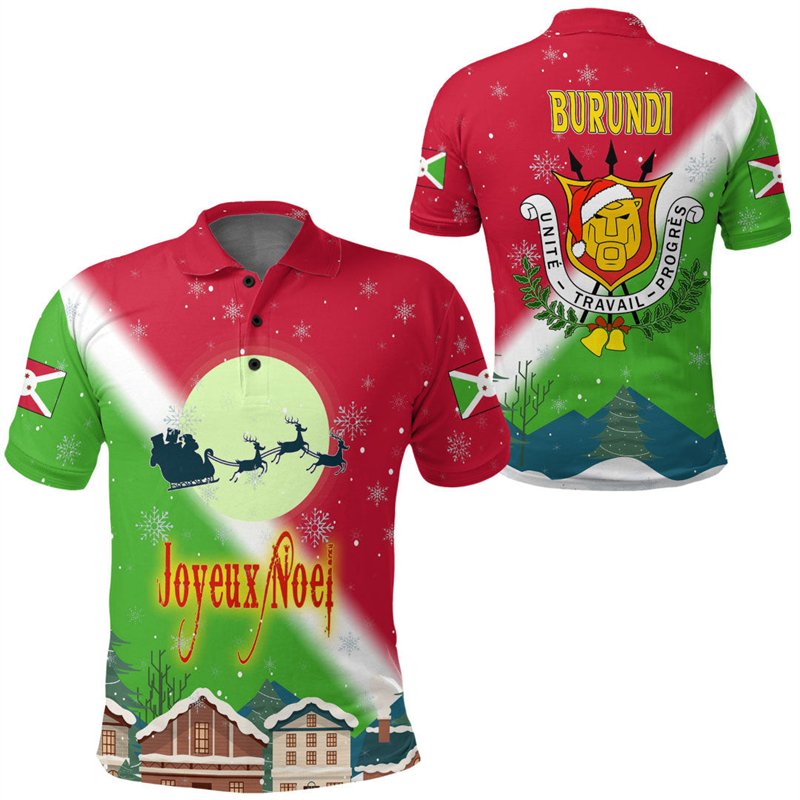 Burundi Flag Map 3D Print Polo – Dashiki Shirt Men Bewertung und Preis
