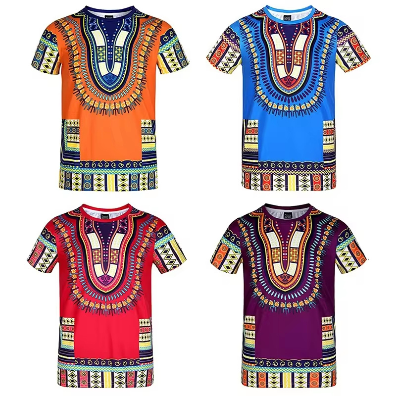 Summer Harajuku 3D Print Afric – Dashiki Shirt Men Bewertung und Preis