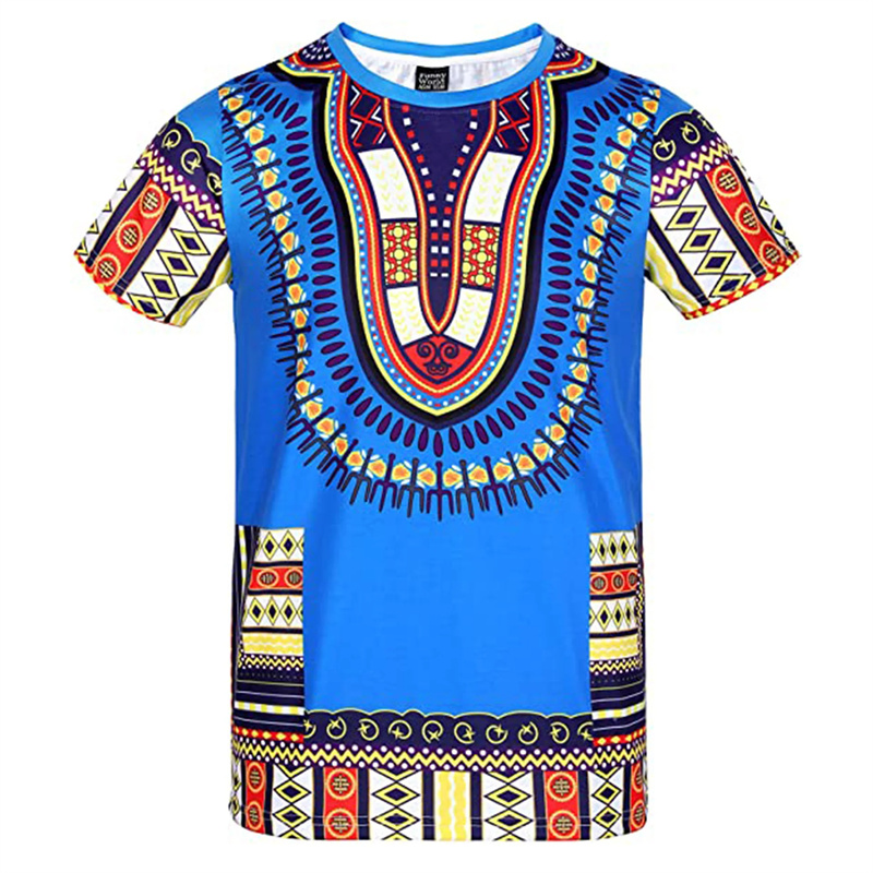 Summer Harajuku 3D Print Afric – Dashiki Shirt Men Bewertung und Preis