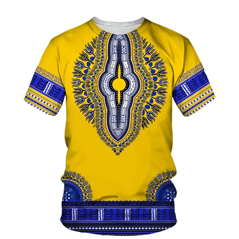 Summer Harajuku 3D Print Afric – Dashiki Shirt Men Bewertung und Preis