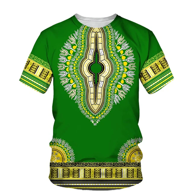 Summer Harajuku 3D Print Afric – Dashiki Shirt Men Bewertung und Preis