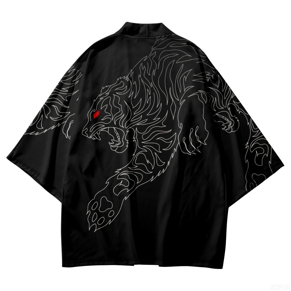 Black Kimono Open Collar Men's – Haori Japanese Jacket Bewertung und Preis