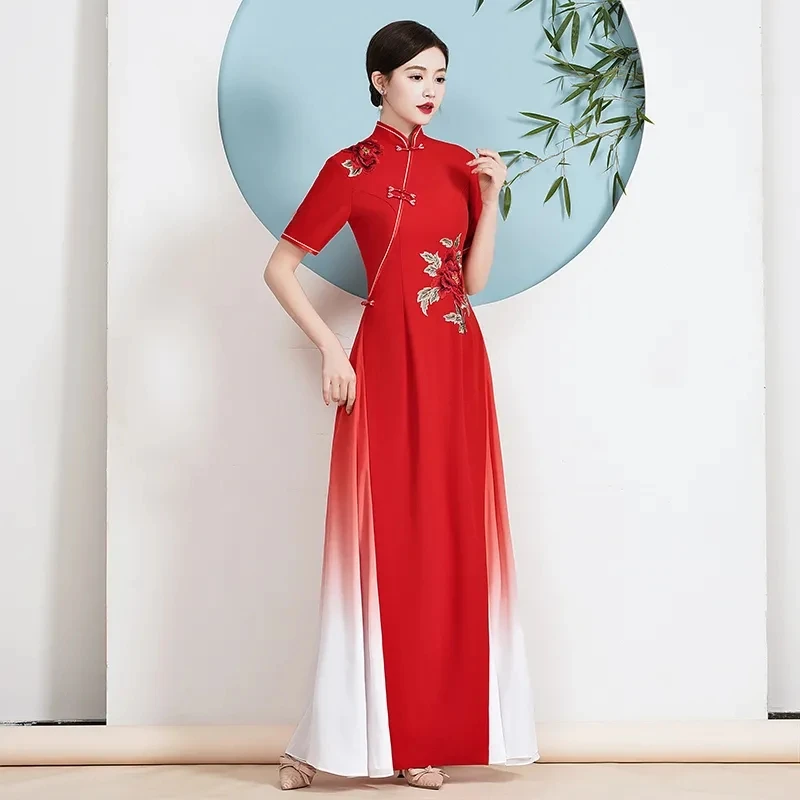 Womens Cheongsam Folk Style Vi – Ao Dai Vietnam Dress Bewertung und Preis