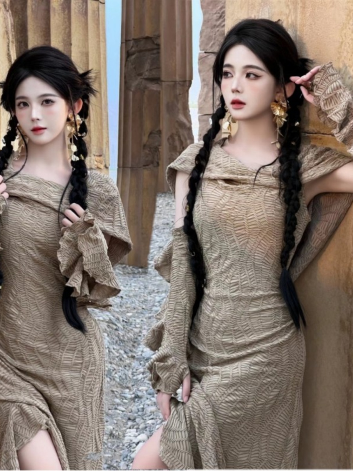 Desert  Themed Long Dress Wome – Ethnic Fashion Style Bewertung und Preis