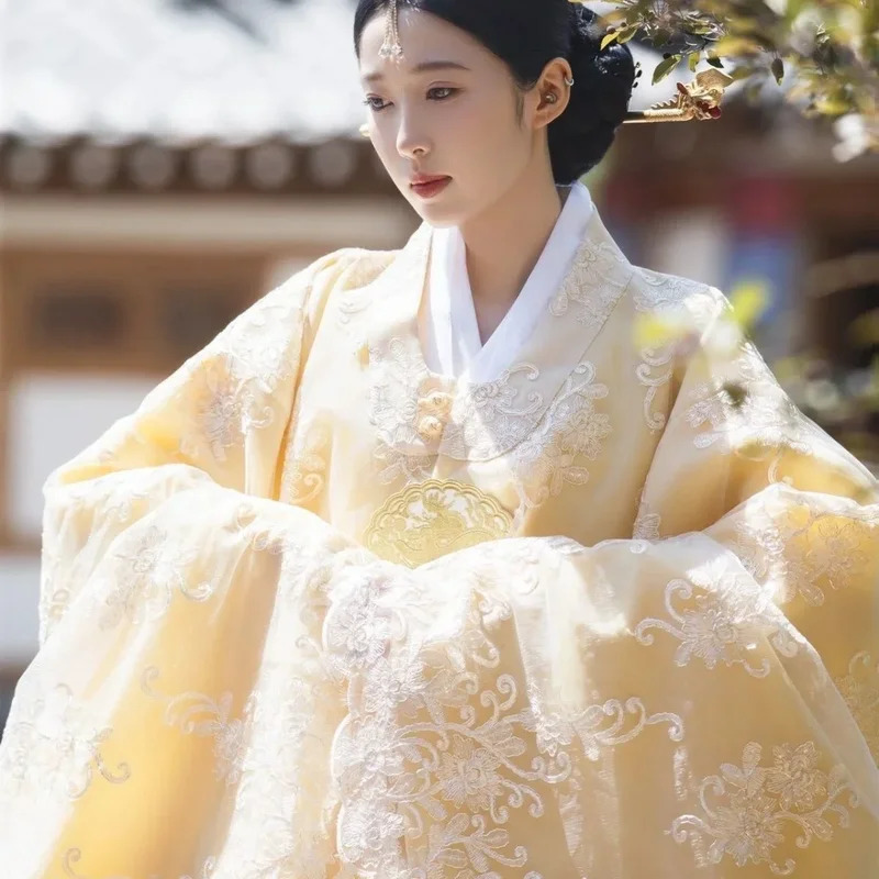 ellow Korean Clothes Women Tra – Hanbok Modern Set Bewertung und Preis