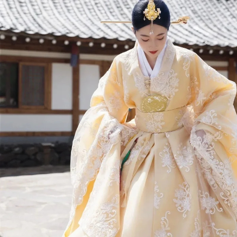 ellow Korean Clothes Women Tra – Hanbok Modern Set Bewertung und Preis