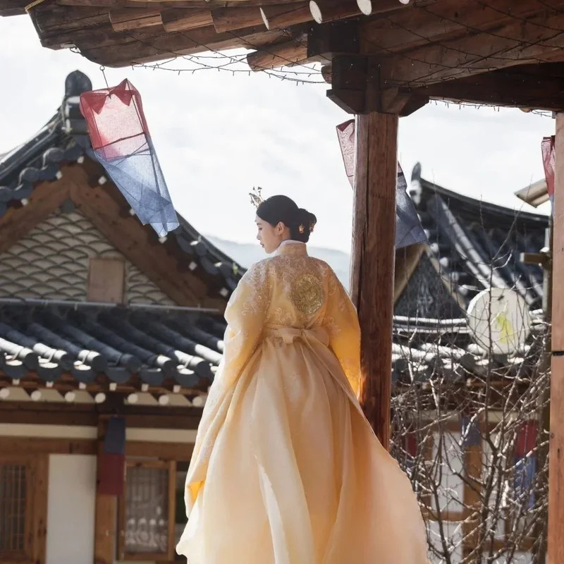 ellow Korean Clothes Women Tra – Hanbok Modern Set Bewertung und Preis