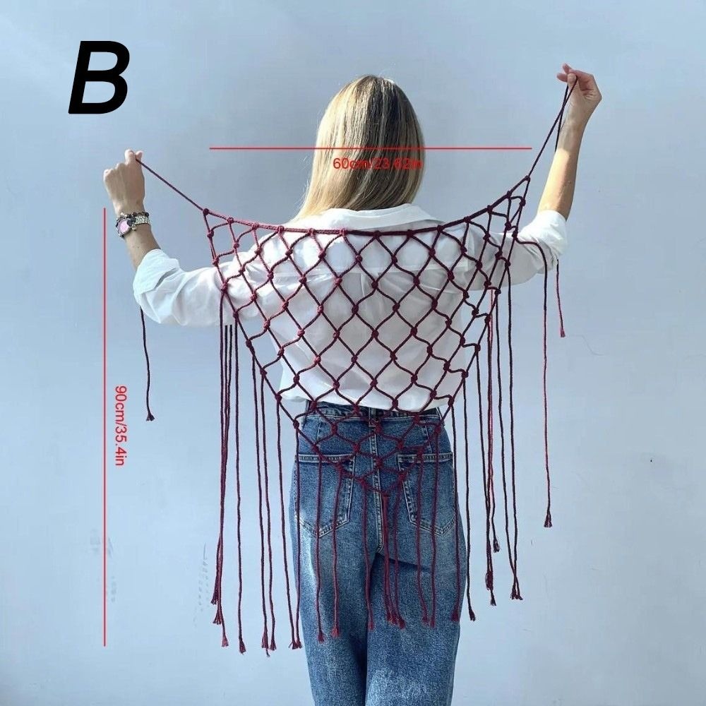 Bohemian Netted Fringe Scarf S – Ethnic Fashion Designer Bewertung und Preis