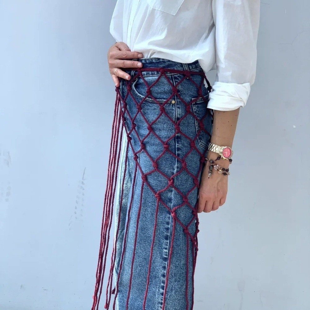 Bohemian Netted Fringe Scarf S – Ethnic Fashion Designer Bewertung und Preis