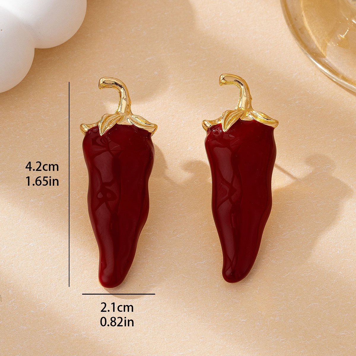 Quirky Chili Stud Earrings Wom – Ethnic Chic Fashion Bewertung und Preis